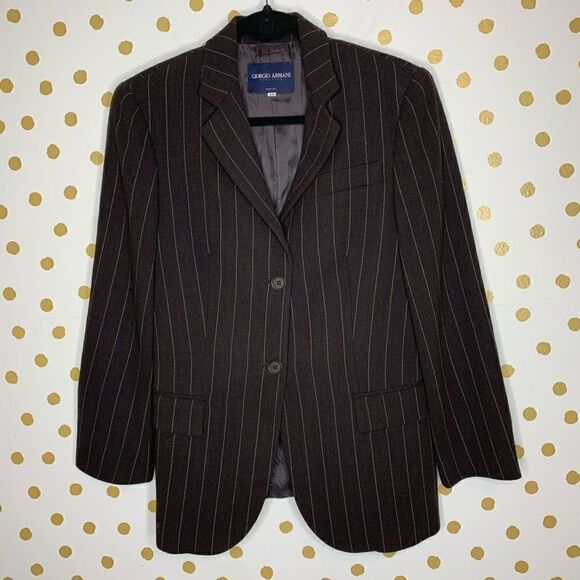 Giorgio Armani Classico Pinstripe Wool Blazer 4 - Picture 1 of 5